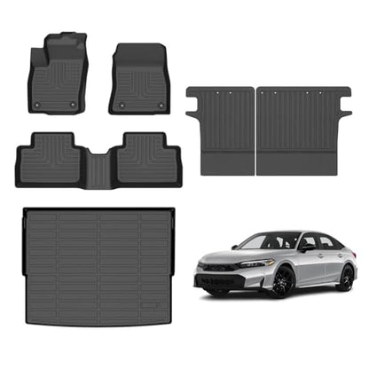Floor Mats & Cargo Liner & Backrest Mat for 2025 2026 Nissan Kicks SV/SR (Not for S), All Weather Automotive TPE Floor Liners Set Anti-Slip Waterproof Accessories