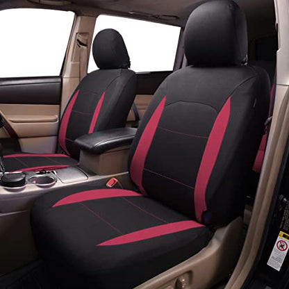 Flying Banner Car Seat Covers Front Seats Rear Bench Polyester car seat Protectors Easy installations Rear Bench Split Classic Man Lady Truck - color: Black Burgundy