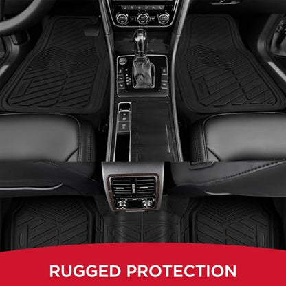 Rubbermaid Car Mats Full Set – All Weather Car Floor Mats Universal Trim-to-Fits Design,Heavy Duty Car Mats for Cars, SUVs, Trucks,and Vans - Gray - color: Black