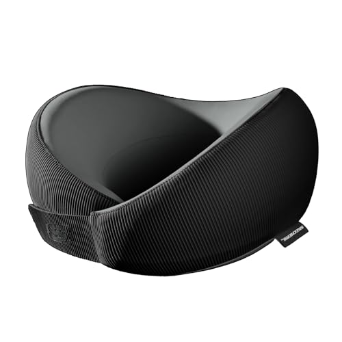 Skechers Men's Memory Foam Neck Pillow, Comfortable & Breathable Travel Pillow,Neck Pillow Airplane for Travel, Car Rides, Home, and Office Use, Ergonomic Design for Men and Women,Black - color: Black