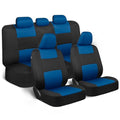 BDK PolyPro Car Seat Covers Full Set in Blue on Black – Front and Rear Split Bench Seat Covers for Cars, Easy to Install Car Seat Cover Set, Car Accessories for Auto Trucks Van SUV - color: Blue