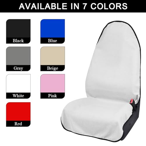Waterproof Car Towel Seat Cover, Sweating Non-Slip Premium Towel Carseat Cover Protector, Universal Soft Machine Washable Car Truck SUV Front Seat Cover for Gym Workout Beach Hiking (White) - color: White, 1pc, Front