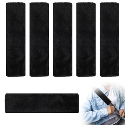 6 Pcs Soft Car Seat Belt Cover Seatbelt Shoulder Pad Black Seatbelt Cover for Shoulder Cushion Protector for Backpack Straps