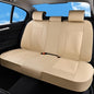 Huidasource Beige Back Seat Covers, Luxury Nappa Leather Rear Seat Cover with Velcro Adjustable, Child Seats, Ventilation Holes, Seat Belts, Car Back Seat Cover Fit for Most Cars SUV Trucks, Beige - color: R# Beige, size: Rear