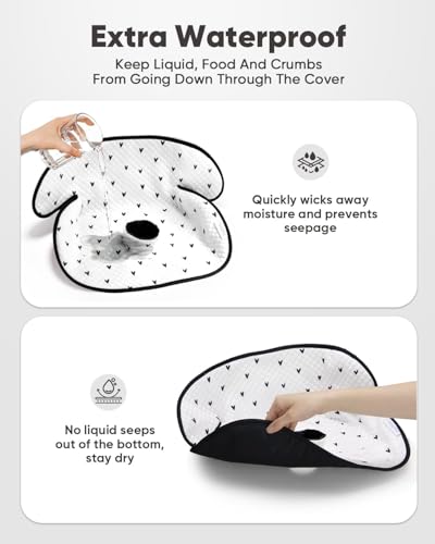 2 Pack Waterproof Baby Piddle Pads Carseat Potty Training Car Seat Protector, Waterproof Infant Car Seat Liner Cover to Prevent Pee, Leakproof and Washable (Black and White) - color: Black and White