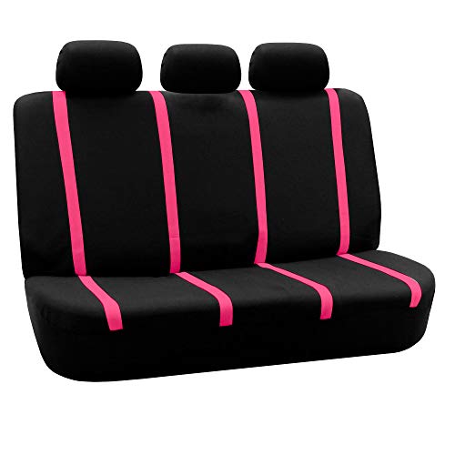 FH Group Car Seat Covers Full Set Cloth - Universal Fit Washable Automotive Seat Covers, Low Back Front Seat Covers, Solid Back Seat Cover for SUV, Sedan and Van Pink - color: Pink, size: Full Set