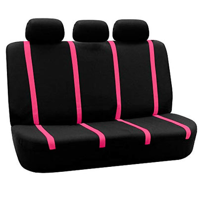 FH Group Car Seat Covers Full Set Cloth - Universal Fit Washable Automotive Seat Covers, Low Back Front Seat Covers, Solid Back Seat Cover for SUV, Sedan and Van Pink - color: Pink, size: Full Set