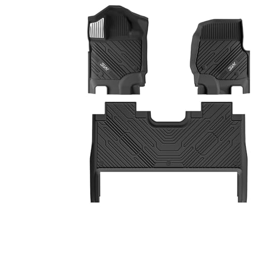 3W Floor Mats (with Metal Pedals) Fit for Ford F-150 2015-2026 & F150 Lightning 2022-2025 SuperCrew, TPE All Weather Car Mats Custom Fit Accessories (w/s Original fold Under-Seat Storage Box) - size: 1.F150 2015-2026 Upgraded Floor Mats w/ Storage