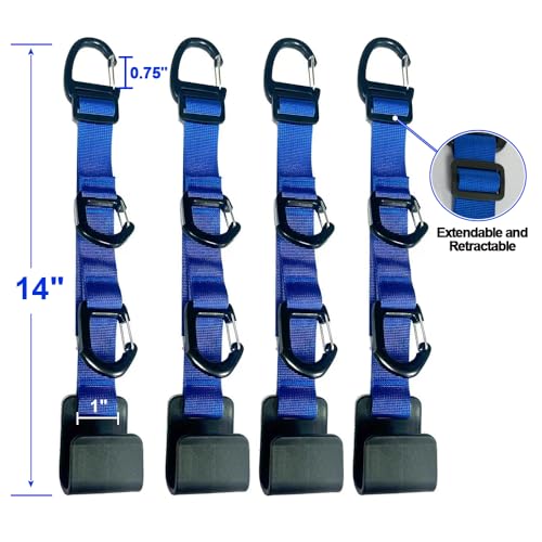 Car Headrest Hooks, Backseat Storage Organizer Hangers, Universal Vehicle Seat Back Hooks, 4 Pack (darkblue) - color: darkblue