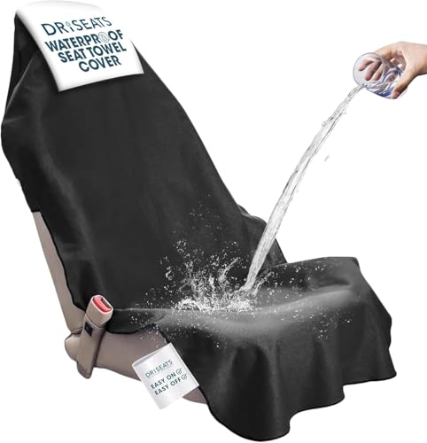 DriSeats Waterproof Car Seat Towel Cover - Sweat Proof Front Bucket Seat Protector for Runners & Workouts - Full size Universal Fit for Trucks & SUVs (Black, X-Large) - color: Black, size: Extra Large