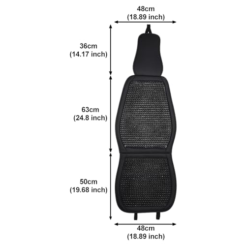 Blueshyhall Cooling Wooden Beaded Car Seat Cover Comfortable Massage Support Cushion for SUV Auto Office Home Seat Chair - Black 2 Pcs - color: Black