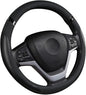 Cxtiy Car Steering Wheel Cover for Men Women Universal Leather Steering Covers for Car SUV (Full-Black) - color: Full-black