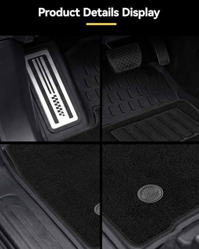 3W Floor Mats&Carpet for Toyota Tacoma 2024-2026 Double Cab Auto Tran(Not Fit Hybrid & XtraCab) with Metal Pedals, TPE All Weather Custom Fit Floor Liner for Tacoma TRD/SR/SR5/limited Car Liners. - size: 6. Tacoma|24-26|Floor Mats&Carpets|Metal Pedal