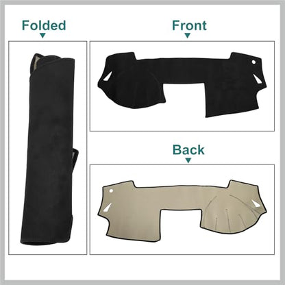 Car Dashboard Cover Non-Slip Faux Suede Dash Board Protector Cover Mat for Mazda 6 2009-2012 Black Replacement Car Parts