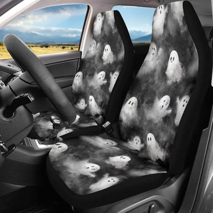 Car Seat Covers Accessories 2 Pieces Car Front Seat Covers, Universal Fit Auto Interior Bucket Seat Covers(Ghost 68) - color: Ghost 68