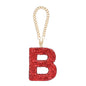 MECCANIXITY Bling Car Letter Charm, Initial B Letter Interior Car Rear View Mirror Decoration Hanging Crystal Ornaments for Women Bags Water Cup DIY Craft, Red - style: Letter B