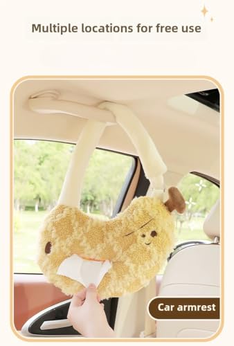 Cute Cartoon Car Tissue Box Holder - Soft Plush Hanging Car Accessories for Women, Universal Auto Seat Back Organizer with Easy Pull-Out Design (Blue) - color: Blue