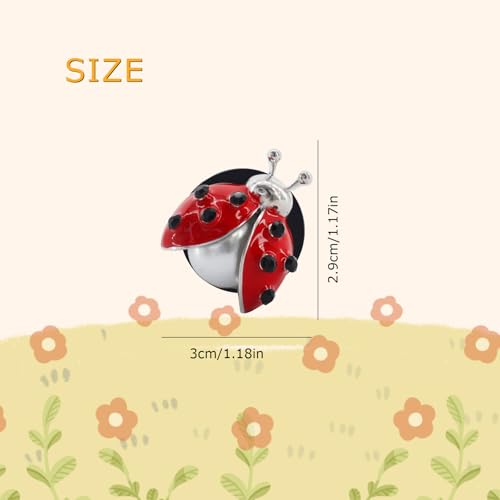 ORIESSE Ladybug Car Accessories,2pcs Lady Bug Air Vent Clips Car Air Fresheners,Refillable Animal Decoration Diffusers,Girly Rhinestone Dashboard Charms for Women Teens
