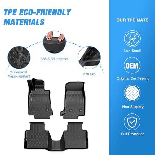 Nilight TPE Floor Mats for Cadillac CT5 2019 2020 2021 2022 2023 2024 All Weather Custom Fit Heavy Duty Floor Liners