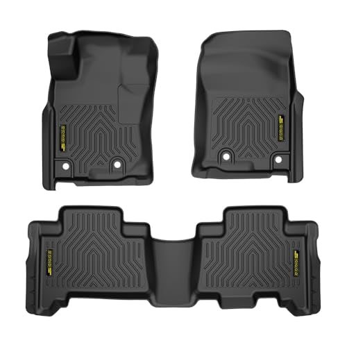 PIT66 Floor Mats Set Compatible with 2013-2024 Toyota 4Runner / Fit 2014-2023 LX GX460 (Heavy Duty) TPE 3-Piece Premium,Black All Weather Floor Liners Mats Interior Accessories - size: Fit Toyota 4Runner 2013-2024 | 3PCS