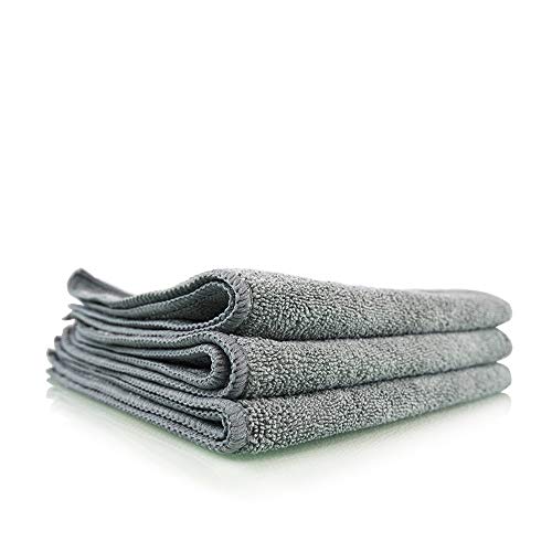 Chemical Guys MIC35203 Workhorse Professional Grade Microfiber Towel, Gray (Safe for Car Wash, Home Cleaning & Pet Drying Cloths) 16" x 16", Pack of 3 - color: Gray, size: 16" x 16"