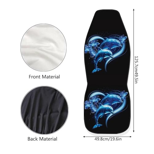 Blue Dolphin Car Front Seat Covers 2 Pack Polyester Automotive Seat Protectors Soft & Breathable, Vehicle Interior Accessories for Most Cars