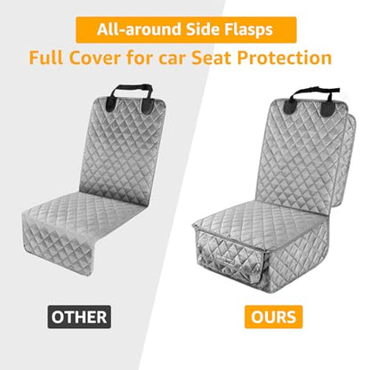 PETICON Waterproof Front Seat Car Cover, Full Protection Dog Car Seat Cover with Side Flaps, Nonslip Scratchproof Front Seat Cover Fits for Cars, Trucks, SUVs, Jeep, Gray (Gray) - color: gray