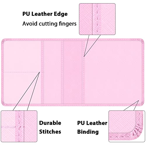 Car Insurance and Registration Holder, 5.5 x 5 Inch PU Leather Vehicle Glove Box Organizer Wallet Case for Insurance Card, Driver License, Paperwork - Pink - color: Pink