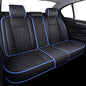 Aierxuan Rear Back Seat Covers with Waterproof Leather Universal Compatible with Honda Toyota Ford Kia Hyundai Jeep VW Audi Benz Chevy Nissan (Rear Seat/Black-Blue) - color: Rear Seat/Black-Blue