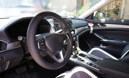 Leather Steering Wheel Cover for Mazda CX5/CX-5 CX50/CX-50 CX3/CX-3 CX30/CX-30 CX9/CX-9 Mazda 3 5 6 MX-5 Miata CX-7 RX-8 GS GT Sport Car Accessories, 2026 Black 14.5-15 inch