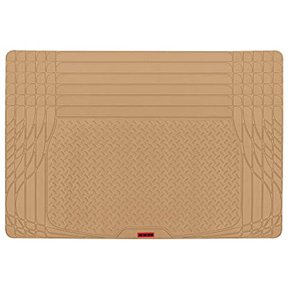 Motor Trend FlexTough Beige SUV Cargo Liner & Car Trunk Mat - Universal Trim-to-Fit All Weather Cargo Mats for Back of SUV - SUV Trunk Mat & Trunk Liner Floor Mat Cargo Cover - Trunk Cover - color: Beige
