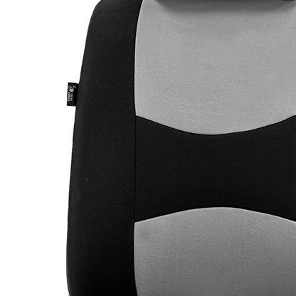 FH Group Front Set Cloth Car Seat Cover for Bucket Seats, Universal Fit, Airbag Compatible, Seat Covers for SUV, Van, Gray - color: Gray, style: Front Set