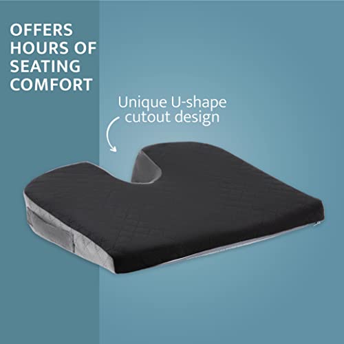 Kölbs Car Seat Cushion Truck Driver Cushion, Wedge Seat Cushion with Cutout for Coccyx Tailbone Pain Relief, Stylish Chic Jacquard Cover