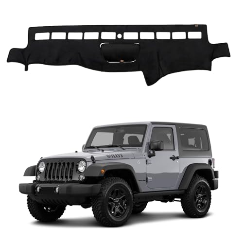 Dashboard Mat Cover for Jeep Wrangler JK 2011-2017 Nonslip Center Console Sunshield Glare UV Rays Protector Accessories - size: Jeep Wrangler JK 2011-2017