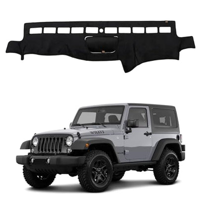 Dashboard Mat Cover for Jeep Wrangler JK 2011-2017 Nonslip Center Console Sunshield Glare UV Rays Protector Accessories - size: Jeep Wrangler JK 2011-2017