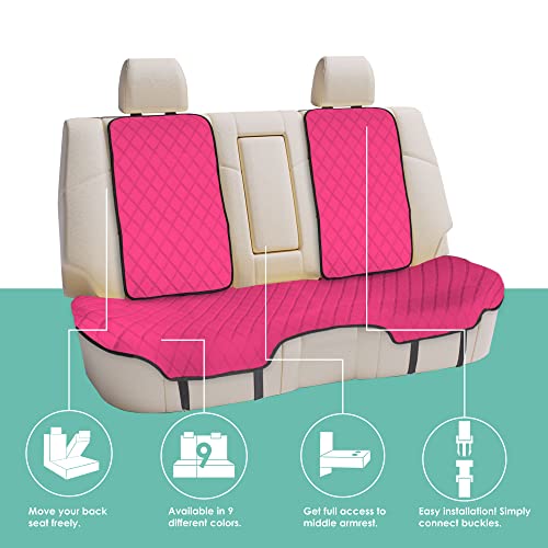 FH Group Car Seat Cover Cushion - Cars Trucks SUV, Neosupreme Car Seat Cushions, Waterproof Car Seat Cover Cushion, Universal Fit Car Seat Protector Rear Set Pink - color: Pink, style: Rear Bench