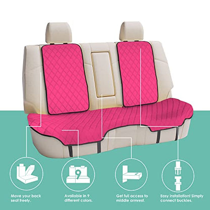 FH Group Car Seat Cover Cushion - Cars Trucks SUV, Neosupreme Car Seat Cushions, Waterproof Car Seat Cover Cushion, Universal Fit Car Seat Protector Rear Set Pink - color: Pink, style: Rear Bench