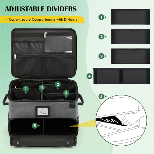 RAINSMORE Golf Trunk Organizer Golf Bag Organizers Golf Shoe Bag with Separate Ventilated Compartment for 2 Pair Shoes Golf Accessories for Balls, Gloves, Clothes - color: Grey