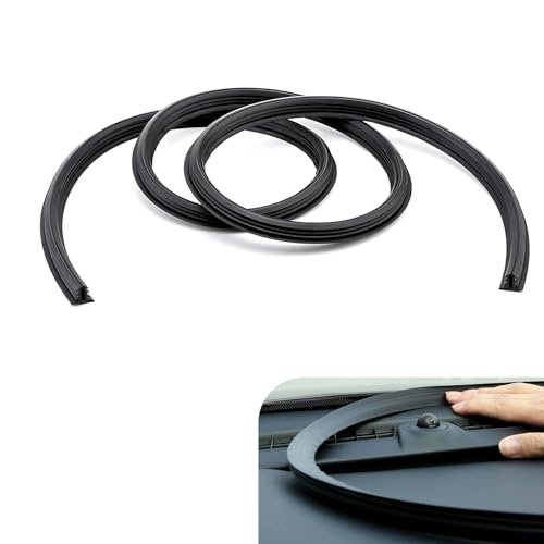 6.56Ft Car Dashboard Seal Strip, Flexible Rubber Windshield Dashboard Sealing Strip, Soundproof Dustproof Gap Filling Edge Protector Trim, Universal for Most Cars SUVs Trucks (Black)