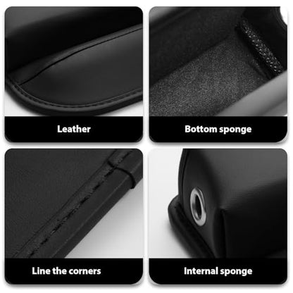 2 Pack Leather Car seat Gap Filler Organizers for Front Seat,Seat Gap Storage with Cup Holder and Storage Box for Phones,Keys,Glasses etc.Suitable for various car models (with cup holder)