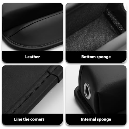 2 Pack Leather Car seat Gap Filler Organizers for Front Seat,Seat Gap Storage with Cup Holder and Storage Box for Phones,Keys,Glasses etc.Suitable for various car models (with cup holder)