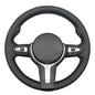 MEWANT Hand-Stitched Steering Wheel Cover for BMW (M Sport) F22 F23 F30 F34 F32 F33 F36 F10 F07 F12 F13 F06 F39 F25 F26 F15 F16, DIY Custom Fit Steering Wheel Wrap for BMW - color: 17:hive style leather + 3m thread