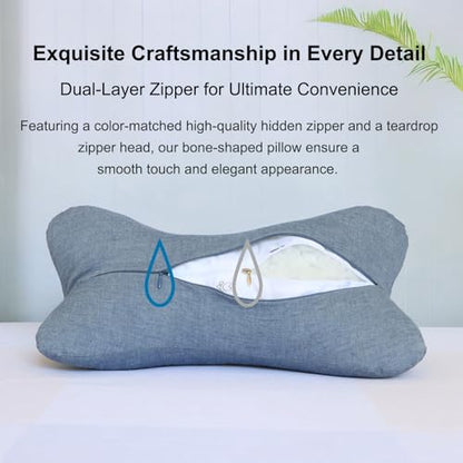 Neck & Cervical Pillows Dog Bone Shaped Travel Neck Pillows With Washable Removable Cover For Car Bus Truck Driving Comfort Head Rest Support Bone Pillows For Neck Chiropractic Pillow ( Size : D ) - size: D