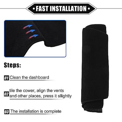 Dashboard Cover Compatible for Ford Edge 2011-2014, Nonslip Polyester Black Dash Cover Mat Dash Board Protector Cover