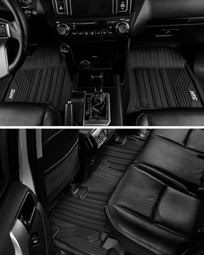 3W Floor Mats for Lexus GX460 2014-2023 (only for 7 seat), TPE All Weather Custom Fit Floor Liner 1st, 2nd&3rd Rows Car Mats, Black - size: 4.For Lexus GX460 | 10-23 | 1st-3rd Row