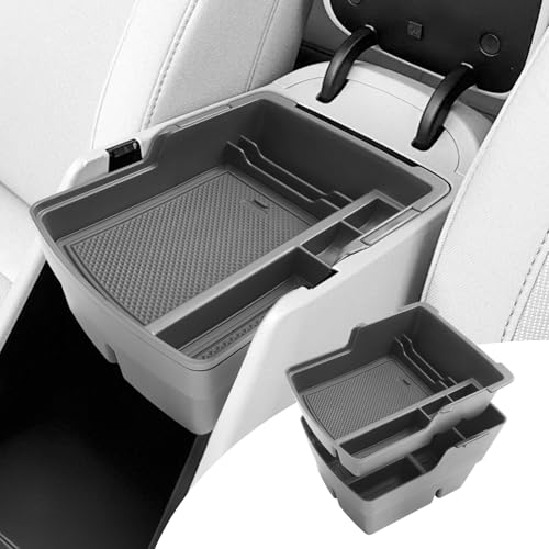 2 Pack for 2026 Hyundai Kona Center Console Organizer for 2024 2025 2026 Hyundai Kona & Kona EV Accessories (SE, SEL, N Line, Limited) Double Layer Storage Box Extra Space Insert Tray - color: 2 Pack - 2024-2026 Kona