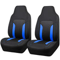 CAR PASS Bucket Car Seat Cover, Breathable 3D Air Mesh-100% Sporty Fabric Front Seats, Airbag Compatible, Universal Fit Auto SUV Truck Sedan Vans Women, High Back Two Front 2 Piece, Black Blue