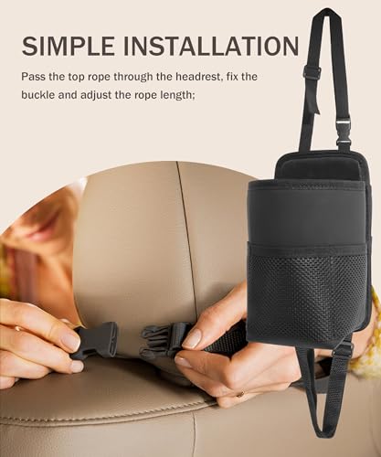Car Cup Holder,Cup Holder for Car,Car Seat Cup Holder,Car Accessories 2 in 1 Large Back Seat Cup Holders for Cars,Hanging Mini Car Seat Side Organizer