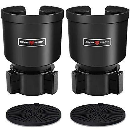 Upgraded Car Cup Holder Expander Adapter with Offset Adjustable Base, Compatible with Yeti 14/24/36/46oz Ramblers, Hydro Flasks 32/40oz, Other Large Bottles Mugs in 3.5"-4.0", 2 Pack - color: Black, size: L