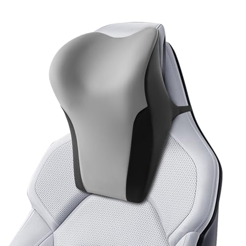 BABUR Car Headrest Pillow | Ergonomic Memory Foam Neck Shoulder Support Pillow with Adjustable Design & Enlarged Surface | Pain Relief for Driving Travel Sleeping | Gray1 Pack - color: Gray